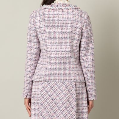 【美品】Rose Tiara ローズティアラ ファンシーツイードジャケット Rose Tiara ジャケット テーラードジャケット ファンシー