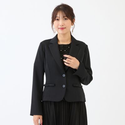 接触冷感／シワになりにくい】リボンポケットテーラードジャケット