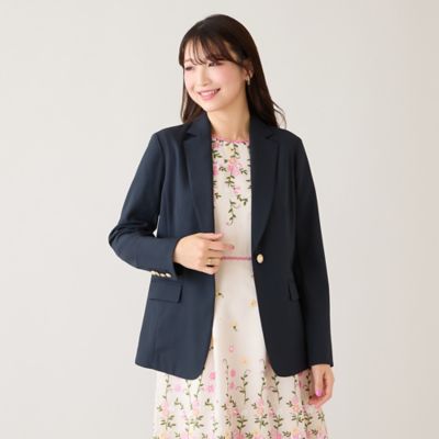 【大きいサイズ】ローズティアラ46　スーツ　セットアップ セットアップ対応】【イージーケア】ロングテーラードジャケット