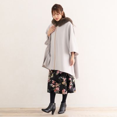 新品未使用　ローズティアラ　ポンチョコート　42 グレー Rose Tiara｜ローズティアラのポンチョ（グレー/灰色系・無地