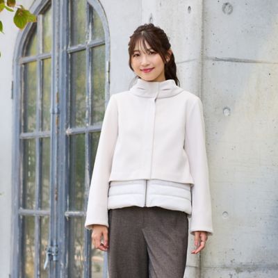 リボンカラードッキングショートコート（51106501） | Rose