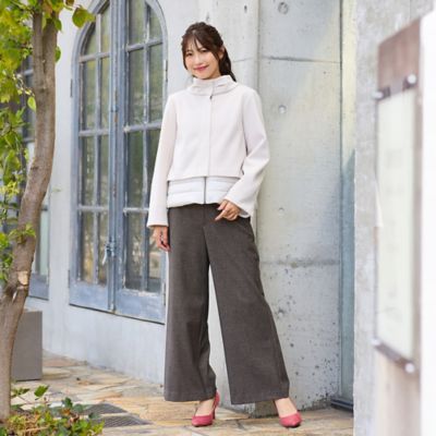 リボンカラードッキングショートコート（51106501） | Rose