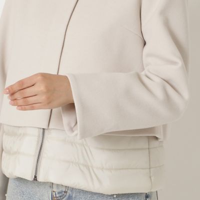 リボンカラードッキングショートコート（51106501） | Rose