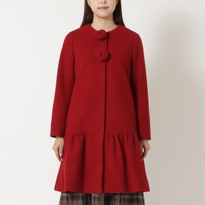 コサージュ付】フレア切替コート（51106506） | Rose Tiara