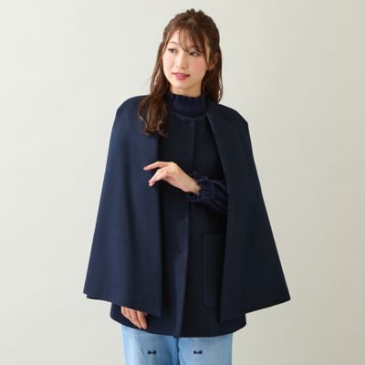 複数購入専用　新品タグ希少大きいサイズ50 ローズティアラ　ブローチ付き　コート ブローチ付】ケープショートコート（51106509） | Rose