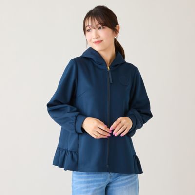 新品同様 ローズティアラ 大きいサイズ46 洗える ダンボールニットブラウス4L フリル裾ダンボールニットパーカー（51121601） | Rose Tiara