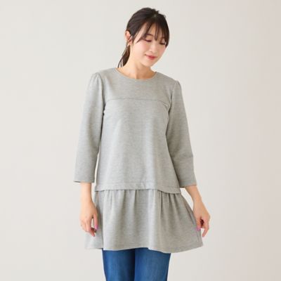 ＜Rose Tiara (Women/大きいサイズ)＞リボンディテールスウェットチュニック（５１１２２６０３）