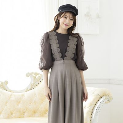 マットオーガンジー切替カットソー（51123304） | Rose
