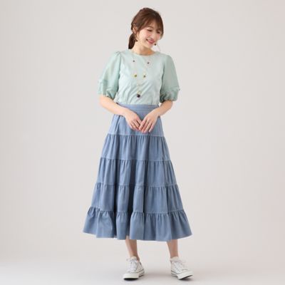 【接触冷感／ＵＶカット／手洗いＯＫ】ボリューム袖カットソー（５１１２３５０１Ａ）