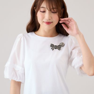【大人気追加】【手洗いＯＫ】ボリューム袖カットソー（５１１２３５０１Ｂ）
