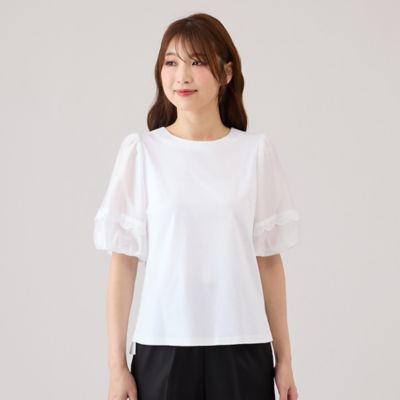 【大人気追加】【手洗いＯＫ】ボリューム袖カットソー（５１１２３５０１Ｂ）