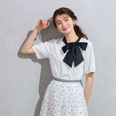 ＜Rose Tiara (Women/大きいサイズ)＞【２ＷＡＹ】【接触冷感】リボンカットソー（５１１２３６０８）