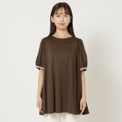 【手洗い可】チェック切替カットソー（５１１２４５０１）