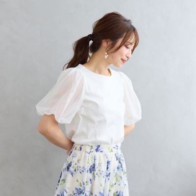 ＜Rose Tiara (Women/大きいサイズ)＞【接触冷感／手洗い可】ボリューム袖カットソー（５１１２４５０３）