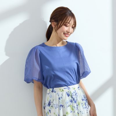 【接触冷感／手洗い可】ボリューム袖カットソー（５１１２４５０３）