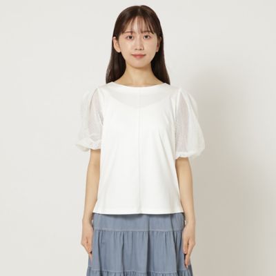 【接触冷感／手洗い可】ボリューム袖カットソー（５１１２４５０３）