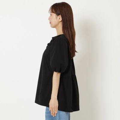 【接触冷感／ＵＶカット／手洗いＯＫ】バックギャザー切替カットソー（５１１２４５０９）