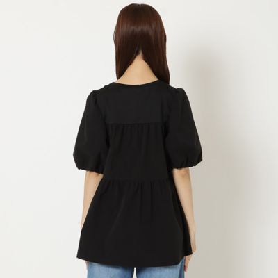 【接触冷感／ＵＶカット／手洗いＯＫ】バックギャザー切替カットソー（５１１２４５０９）