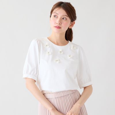 フレア袖ドットワンピース（51013611） | Rose Tiara (Women