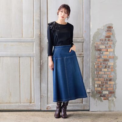 ローズティアラ　新品　46 ネイビー　フリル　カットソー UVカット】ショルダーフリルカットソー（51125505） | Rose