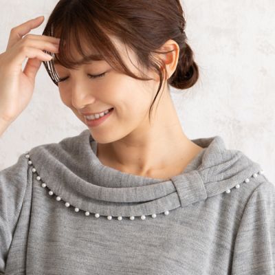 Rose Tiara (Women/大きいサイズ)/ローズティアラ(大きいサイズ) ラメ入りリボン襟カットソー(51126410)