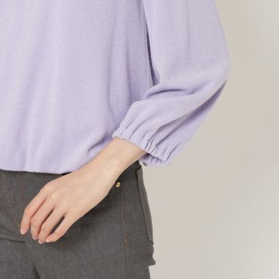 ラメ入りリボン襟カットソー（５１１２６４１０）