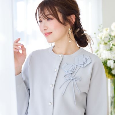 ＜Rose Tiara (Women/大きいサイズ)＞フラワーニットカーディガン（５１１３２５０７）