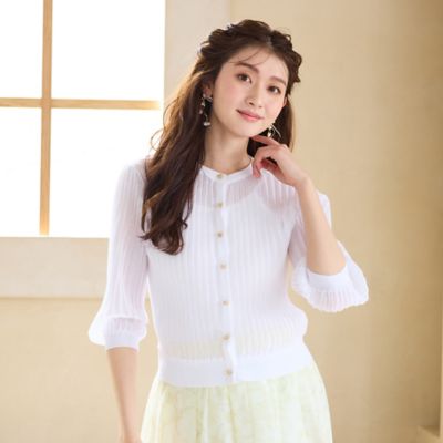 ＜Rose Tiara (Women/大きいサイズ)＞エアリーリブニットカーディガン（５１１３３６０１）