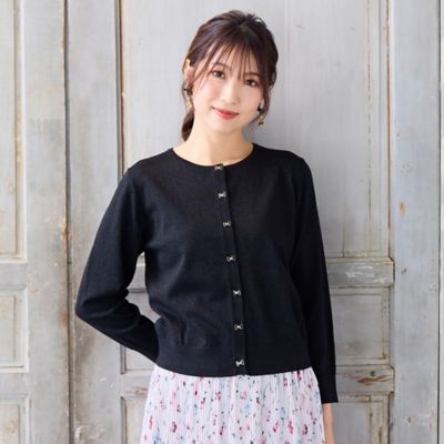 美品♡ローズティアラ 襟つきチュニックワンピース ドット 黒 46 大きいサイズ ナチュラルレースワンピース（51012507） | Rose Tiara