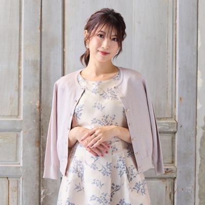 リボンボタンラメニットカーディガン（51135507） | Rose