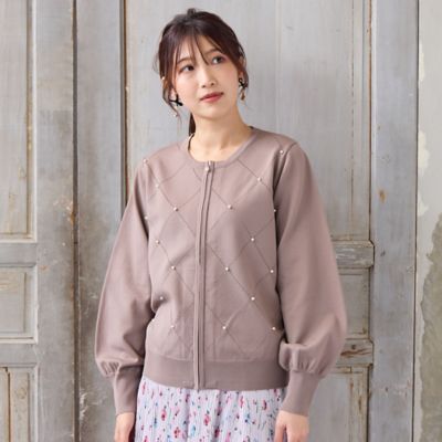 ＜Rose Tiara (Women/大きいサイズ)＞【人気商品の新型】アーガイルＺＩＰカーディガン（５１１３５５０９）