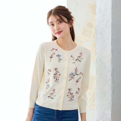 ボタニカルフラワニットカーディガン（51135602） | Rose