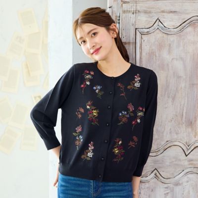 ボタニカルフラワニットカーディガン（51135602） | Rose