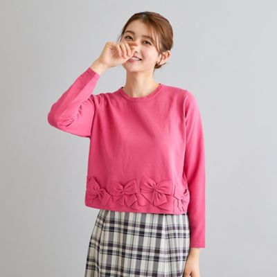 ローズティアラ リボンチュニック ピンク 大きいサイズ 46 新品 Rose Tiara (Women/大きいサイズ) / ローズティアラ(大きいサイズ) TOP