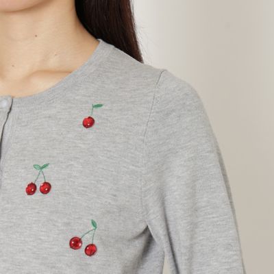 サクランボ刺繍ニットカーディガン（51136412） | Rose