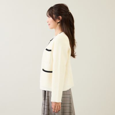 フロントオープンクルーネックカーディガン（51136502