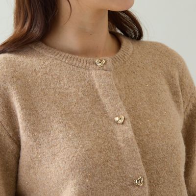 46大きいサイズ　ローズティアラ　オーバーサイズ♡ロングニットカーディガンコート ハートボタンニットカーディガン（51136503） | Rose Tiara