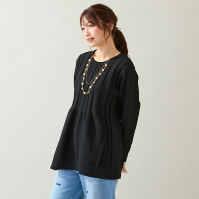 ペプラムニットプルオーバー（51136507） | Rose Tiara