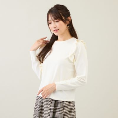 ＜Rose Tiara (Women/大きいサイズ)＞フリルニットプルオーバー（５１１３６５０８）