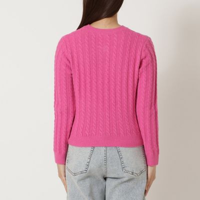 レース×ケーブル編みニットカーディガン（51136512） | Rose