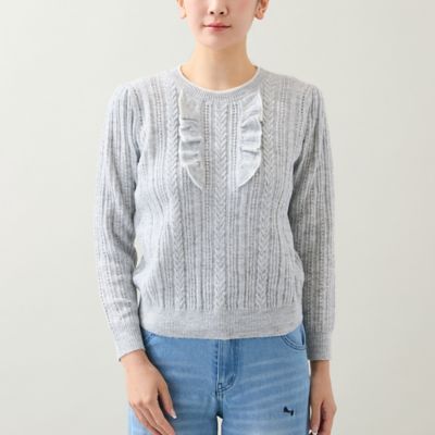 ＜Rose Tiara (Women/大きいサイズ)＞フリルラメニットプルオーバー（５１１３６５１３）