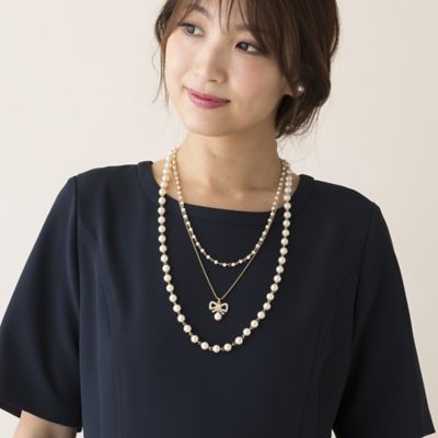 ３連リボンチャームネックレス（５１１４１４０１）