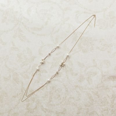 ＜Rose Tiara (Women/大きいサイズ)＞パールフラワーチェーンネックレス（５１１４１４０２）
