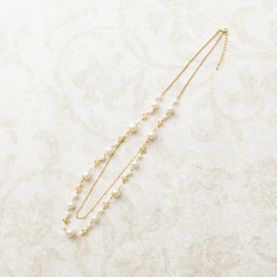 ＜Rose Tiara (Women/大きいサイズ)＞フラワー２連風ネックレス（５１１４５３０４）