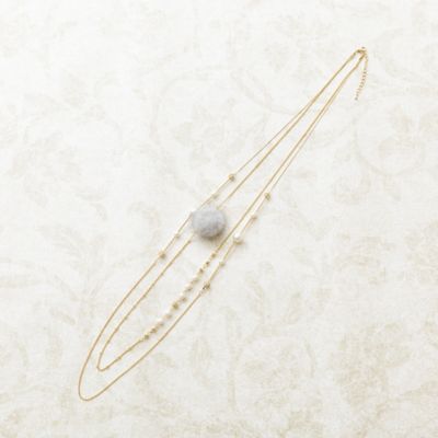 ＜Rose Tiara (Women/大きいサイズ)＞ミンクボンボンネックレス（５１１４５３０９）