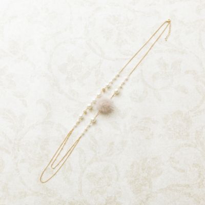 ミンクボンボンネックレス（５１１４５３０９）