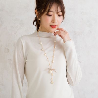【大きいサイズ】ローズティアラ フリルネックカットソー ポンチ素材 2563 Rose Tiara | レディースファッション【JUNIOR Online Shop】