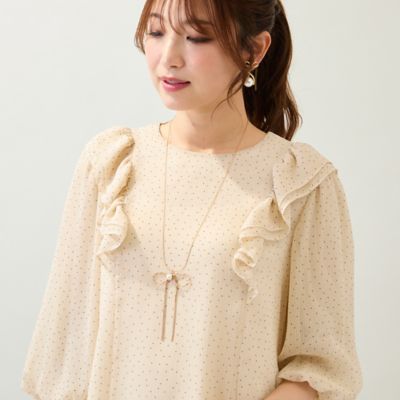 ＜Rose Tiara (Women/大きいサイズ)＞リボンネックレス（５１１４５５０４）