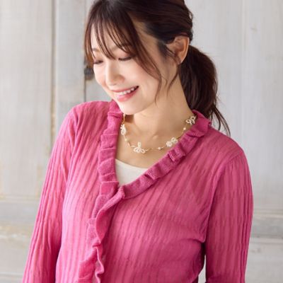 ＜Rose Tiara (Women/大きいサイズ)＞リボンウエーブネックレス（５１１４５５０５）