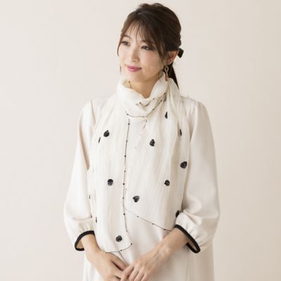 Rose Tiara (Women/大きいサイズ)/ローズティアラ(大きいサイズ) スパンコールドットシルク混ストール(51161402)